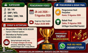AYO RAMAIKAN LOMBA PADUAN SUARA HYMNE KOTA BOGOR PIALA WALI KOTA BOGOR TAHUN 2026!