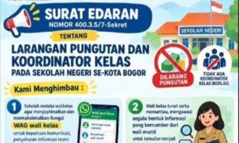 SURAT EDARAN LARANGAN PUNGUTAN DAN KOORDINATOR KELAS PADA SEKOLAH SE-KOTA BOGOR